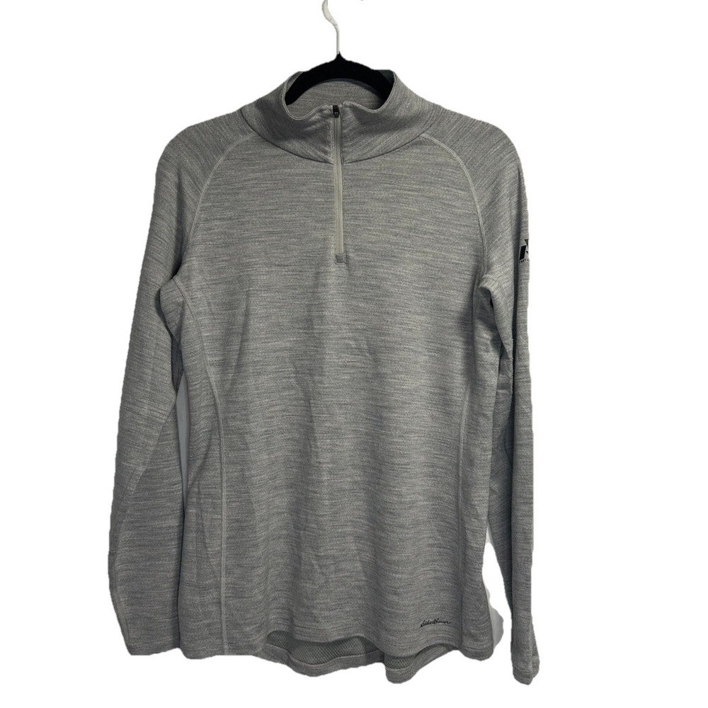 Eddie Bauer First Ascend 1/4 Zip Pullover Gray Women's XL Wool Outdoors Gorpcore